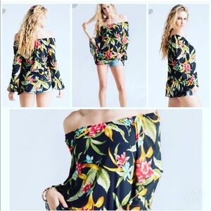 Tropical Off the Shoulder Print top